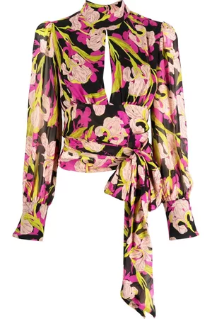 Pinko Women Blouses - Floral-print long-sleeve blouse