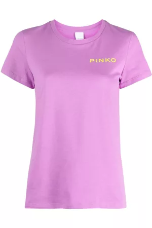 Pinko Women Short Sleeve - Logo-print cotton T-shirt