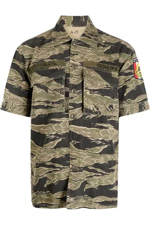 Maharishi Men Short sleeves - Camouflage-print short-sleeve shirt