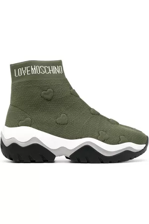 Love Moschino Women Sneakers - Heart motif stretch-fit sneakers