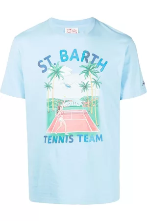 MC2 SAINT BARTH Men Short Sleeve - Tennis-print cotton T-shirt