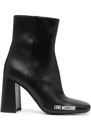 Love Moschino Women Boots - 100mm logo-print leather boots
