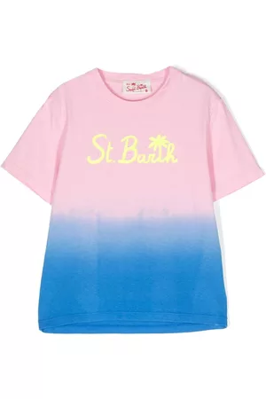 MC2 SAINT BARTH Girls Short Sleeve - Logo-embroidered cotton T-shirt