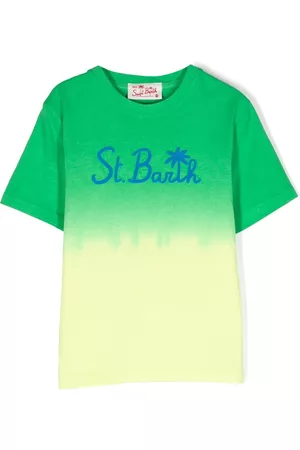 MC2 SAINT BARTH Boys Short Sleeve - Logo-embroidered cotton T-shirt