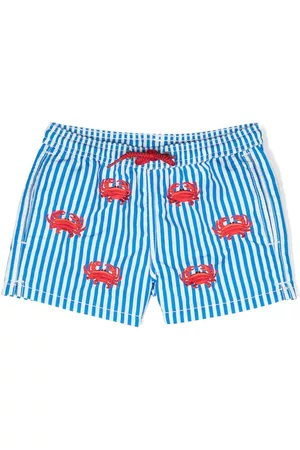 MC2 SAINT BARTH Boys Swim Shorts - Logo-patch animal-print swim-shorts