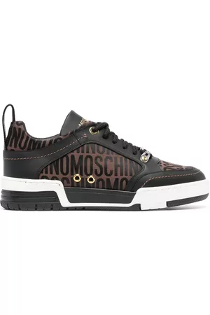 Moschino Women Sneakers - Jacquard-logo panelled ow-top sneakers