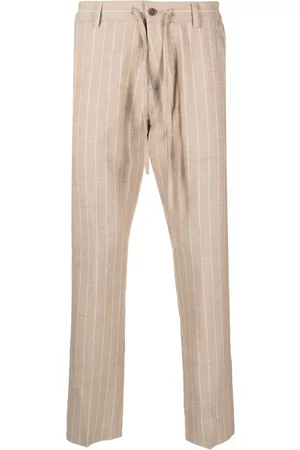 D.A. Daniele Alessandrini Men Pants - Striped straight-leg trousers