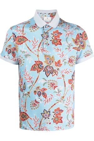 Etro Men Polo Shirts - Floral-print polo shirt