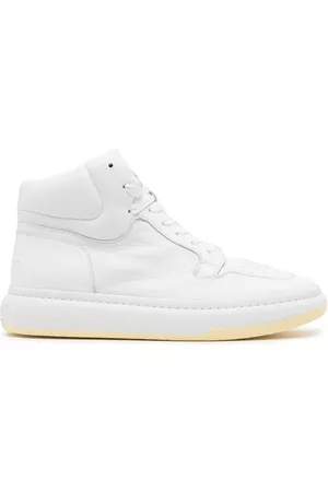 Maison Margiela Square-toe leather high-top sneakers