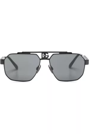 Dolce & Gabbana Men Sunglasses - Logo-plaque pilot-frame sunglasses
