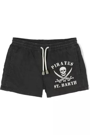 MC2 SAINT BARTH Boys Swim Shorts - Logo-print swim shorts