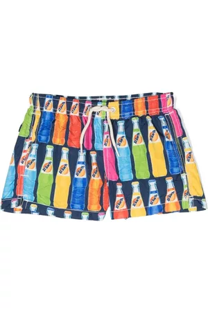MC2 SAINT BARTH Boys Swim Shorts - Bottles-print swim shorts