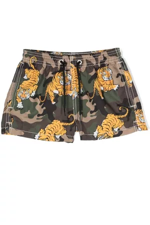 MC2 SAINT BARTH Boys Swim Shorts - Tiger-print swim shorts