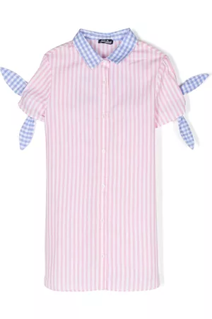 MC2 SAINT BARTH Girls Casual Dresses - Logo-embroidered striped shirt dress