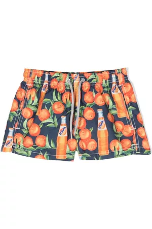 MC2 SAINT BARTH Boys Swimming Briefs - Oranges-print swim trunks