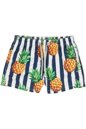 MC2 SAINT BARTH Boys Swimming Briefs - Pineapple-print swim trunks