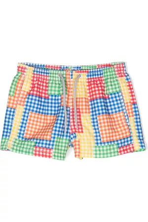 MC2 SAINT BARTH Boys Swimming Briefs - Check-pattern-print swim trunks