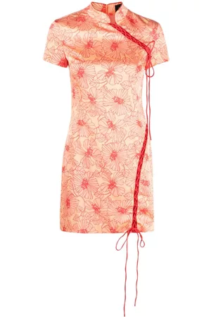 De La Vali Women Printed Dresses - Floral-print short-sleeve minidress