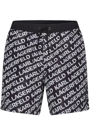 Karl Lagerfeld Men Swim Shorts - Diagonal logo-print swim shorts