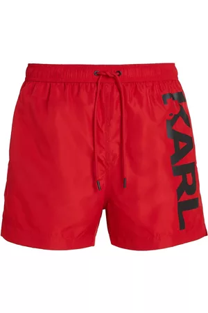 Karl Lagerfeld Men Swim Shorts - Logo-print drawstring swim shorts