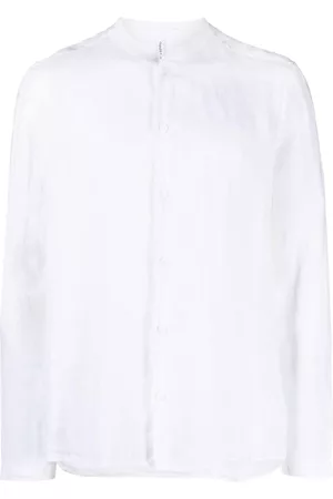 TRANSIT Band-collar linen-cotton shirt