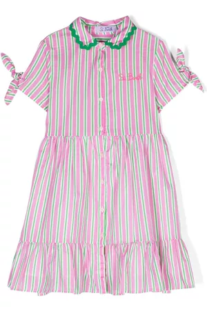MC2 SAINT BARTH Girls Casual Dresses - Logo-embroidered cotton dress