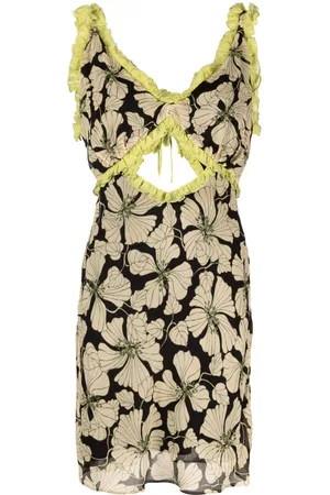 De La Vali Women Printed Dresses - Olive floral-print minidress