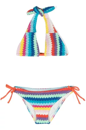 MC2 SAINT BARTH Girls Bikinis - Halterneck crochet-knit bikini