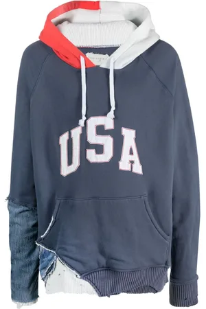 GREG LAUREN Fragment panelled cotton hoodie
