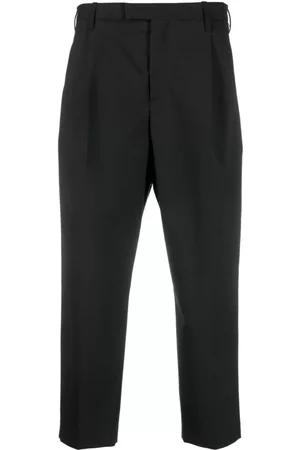 Neil Barrett Men Pants - Box-pleat cotton cropped trousers