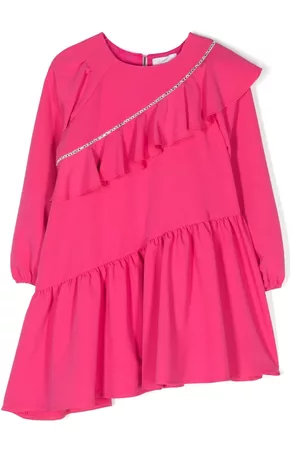 MONNALISA Rhinestone-embellished asymmetric dress