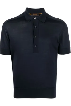 MOORER Semi-sheer silk polo shirt