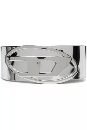 Diesel Women Belts - Logo-buckle wide belt