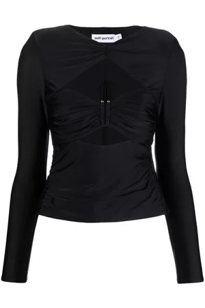 Self-Portrait Ruched cut-out top