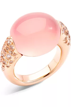 Pomellato Women Rings - 18kt rose Iconica quartz diamond ring