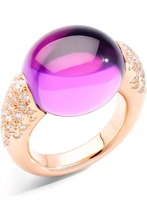 Pomellato Women Rings - 18kt rose Iconica amethyst diamond ring