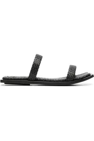 St Agni Interwoven leather flat slides