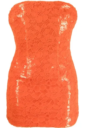 LAQUAN SMITH Floral-lace strapless minidress