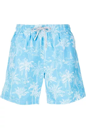 MC2 SAINT BARTH Men Swim Shorts - Beach-print drawstring swim shorts