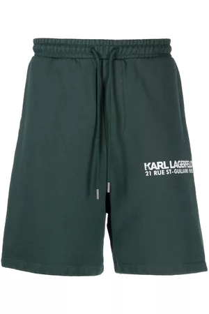 Karl Lagerfeld Men Sports Shorts - Logo-print organic-cotton track shorts