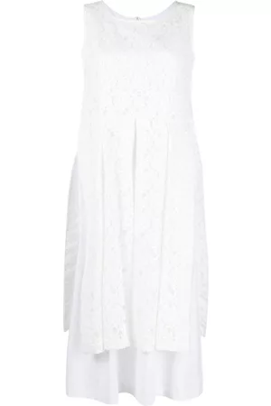 Comme des Garçons Lace-overlay midi dress