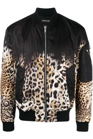 Roberto Cavalli Men Bomber Jackets - Leopard-print bomber jacket