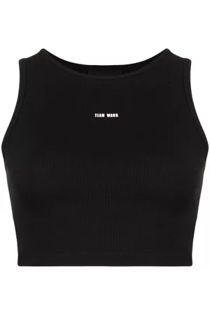 TEAM WANG design Logo-print cropped tank top