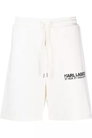 Karl Lagerfeld Men Sports Shorts - Logo-print organic-cotton track shorts