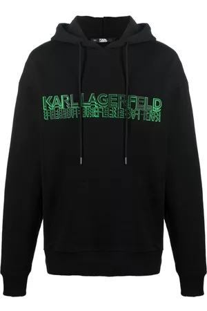 Karl Lagerfeld Men Sweatshirts - Logo-print drawstring hoodie