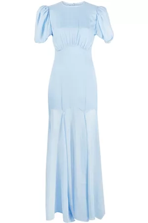 De La Vali Women Maxi Dresses - Aqua puff-sleeve maxi dress