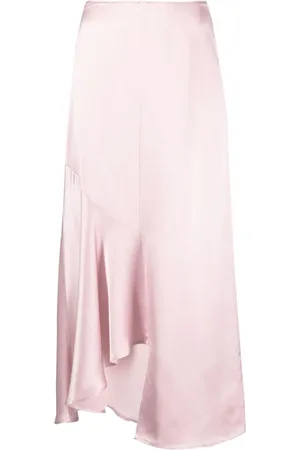 Rohe Satin-finish draped midi skirt