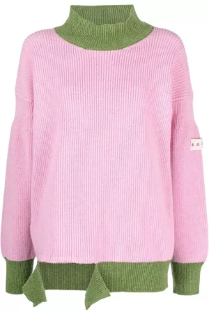 Marni Asymmetric raw-edge ribbed jumper