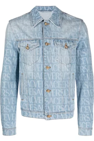 VERSACE Allover logo-print denim jacket