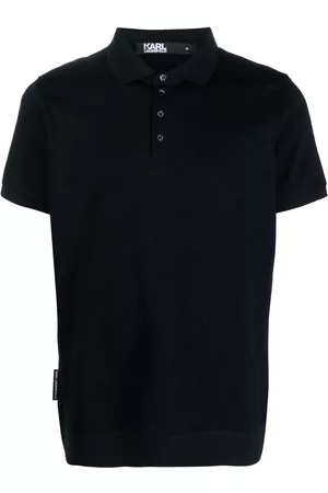 Karl Lagerfeld Men Polo Shirts - Logo-print cotton polo shirt